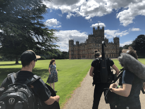 Outside Highclere Castle featured in "Downton Abbey."