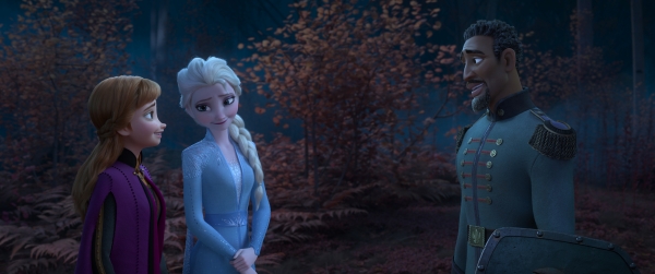 Anna and Elsa meet  Lieutenant Destin Mattias in "Frozen 2."