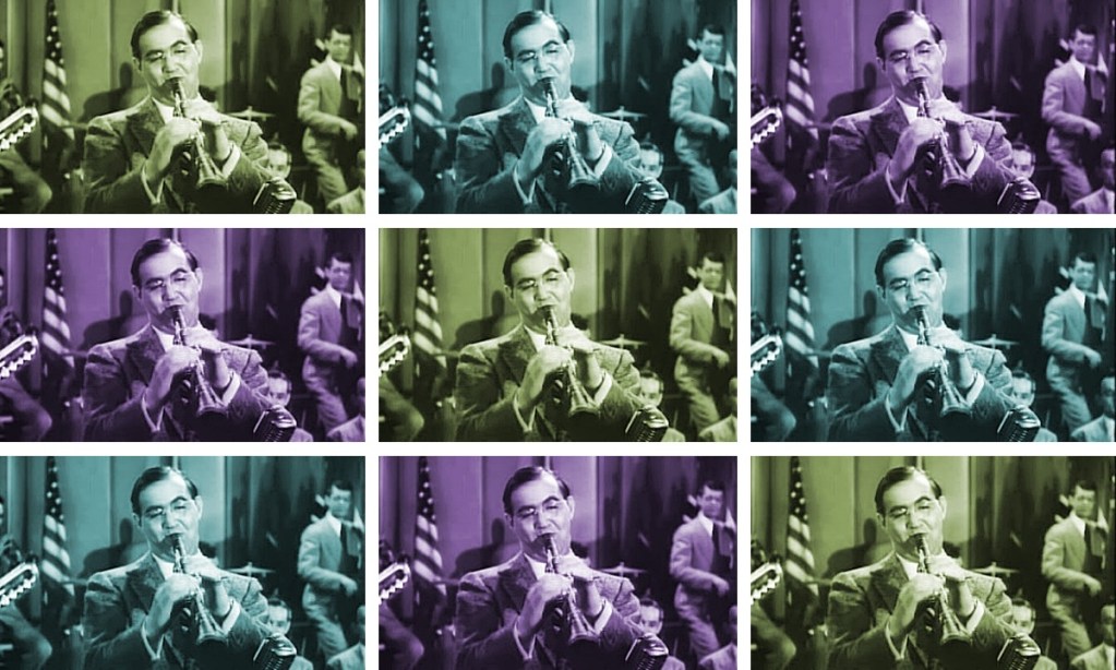 Benny Goodman playing the trumpet