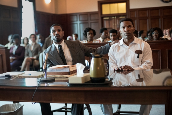  Bryan Stevenson ( Michael B. Jordan) and  Walter McMillian (Jamie Foxx)