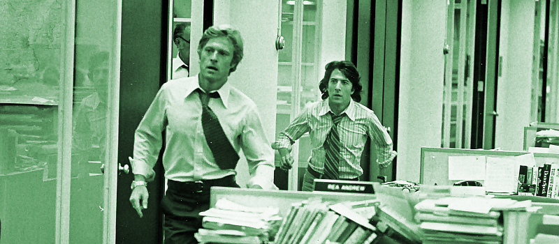 Robert Redford and Dustin Hoffman in "All the King's Men"