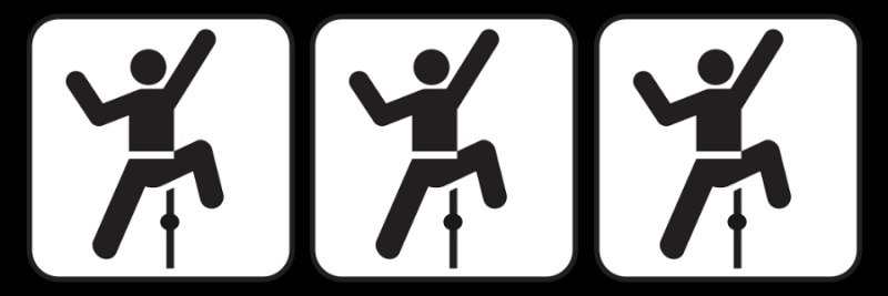 symbols of a climbing man