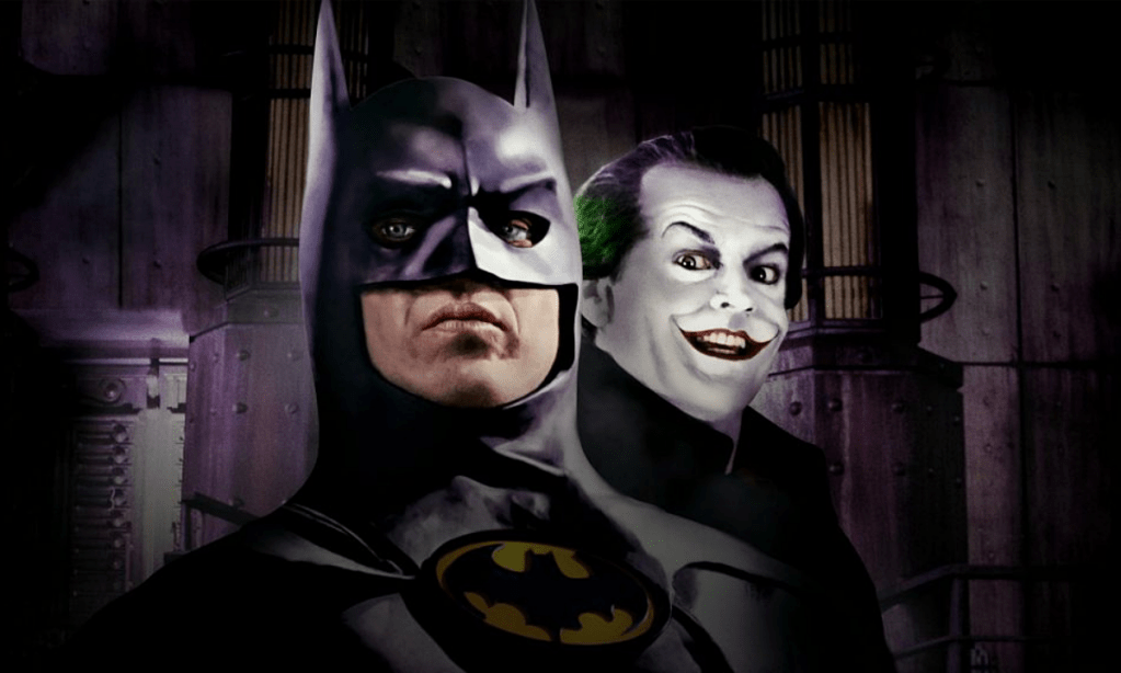 Michael Keaton and Jack Nicholson and Batman and The Joker