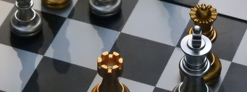 Close up of a game of chess.