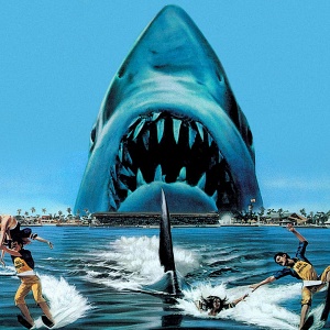 Giant shark ready to attack