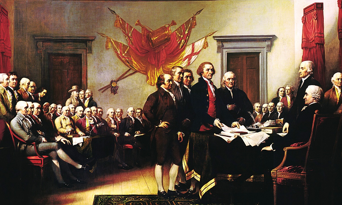John Trumball's painting of the Declaration of Independence