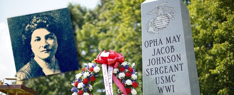 Opha May Johnson and her monument