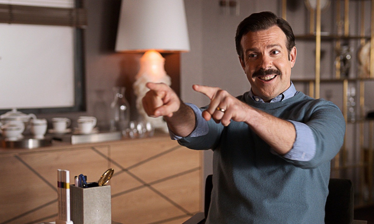 Jason Sudeikis as Ted Lasso.