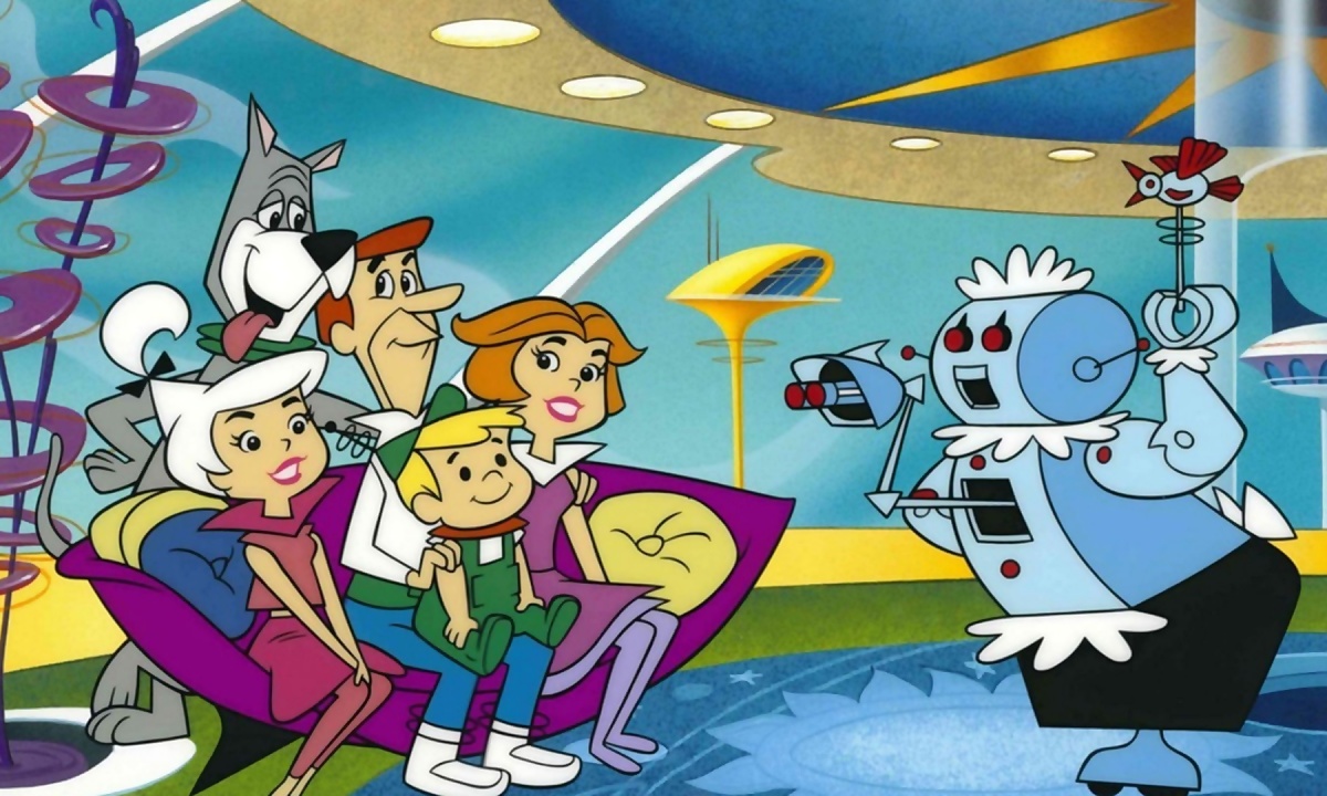 The Jetsons family posing for a picture