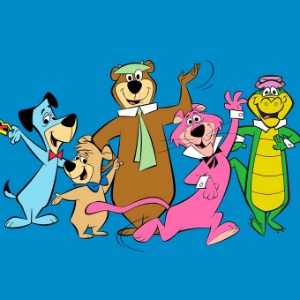 Huckleberry Hound, Bo Bo Bear, Yogi Bear, Snagglepuss and Wally Gator from Yogi's Gang