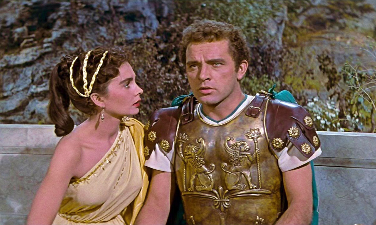 Jean Simmons and Richard Burton in "The Robe"
