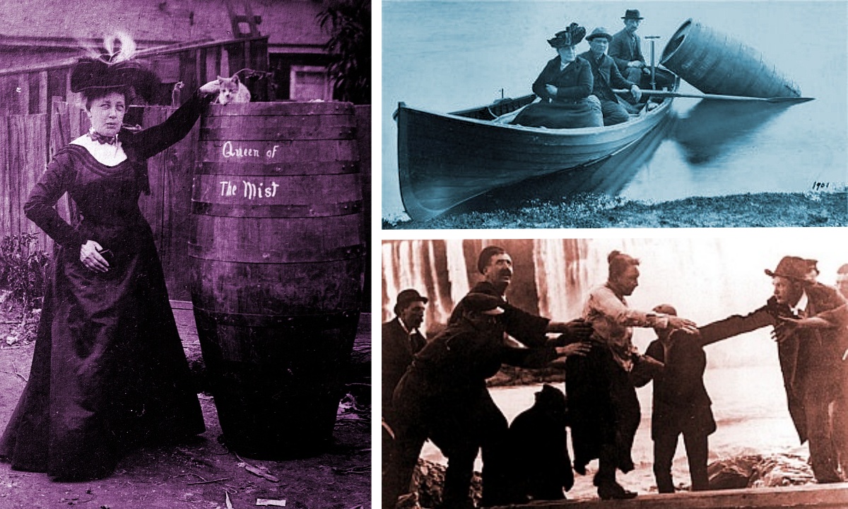 Annie Edson Taylor and her "Queen of the Mist" Barrel.