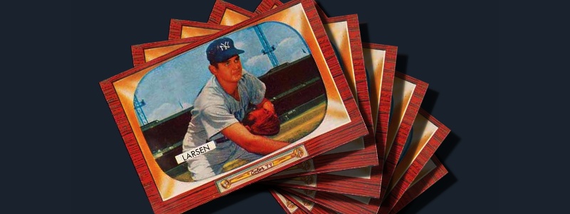 Baseball cards featuring pitcher Don Larsen