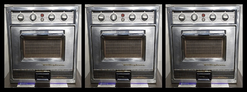 3 images of an early microwave model