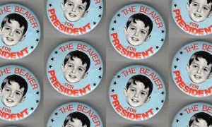Leave it to Beaver for President buttons