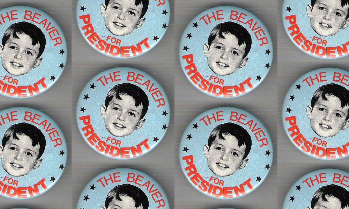 Leave it to Beaver for President buttons