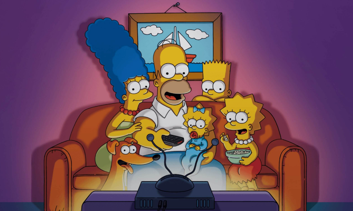 The Simpsons watching TV