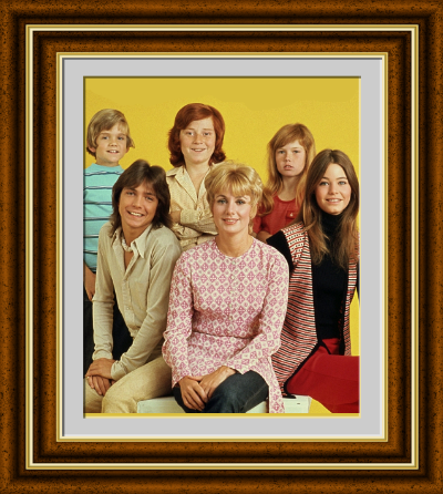 The cast of The Partridge Family with mom of pop culture, Shirley Partridge