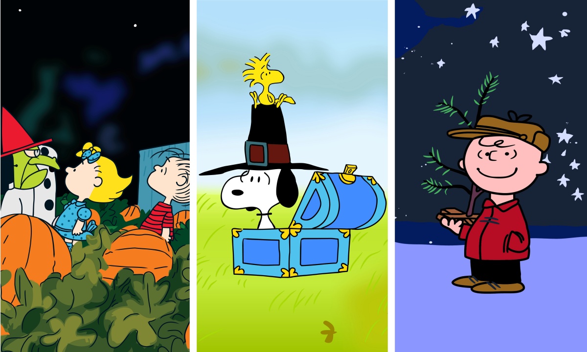 Images from It's the Great Pumpkin Charlie Brown, A Charlie Brown Thanksgiving and A Charlie Brown Christmas (Apple TV)