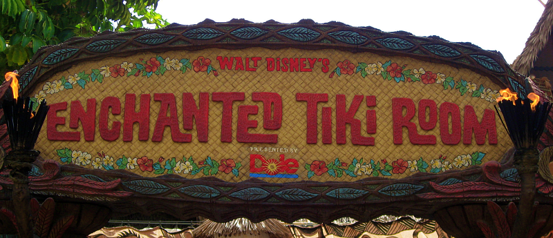 Entrance sign to Disneyland's Enchanted Tiki Room