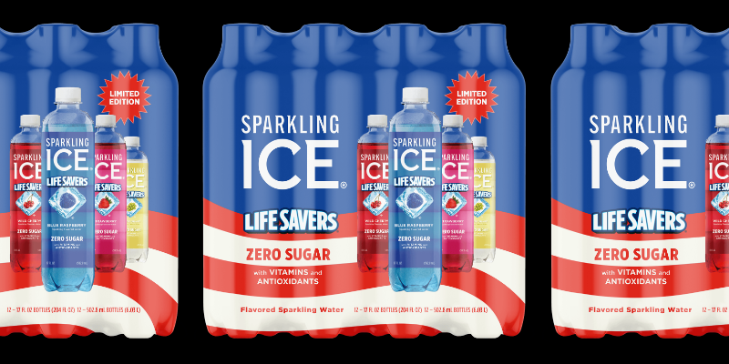 Packs of Sparkling Ice LIFE SAVERS Red White and Blue