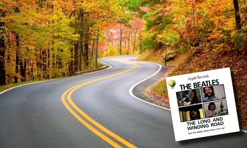 A long and winding road in autumn