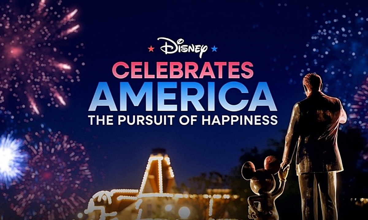 Title card for the TV special "Disney Celebrates America: The Pursuit of Happiness"