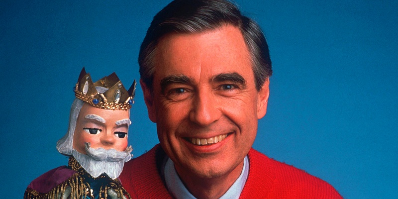 Fred Rogers (Mister Rogers) with a King Friday puppet