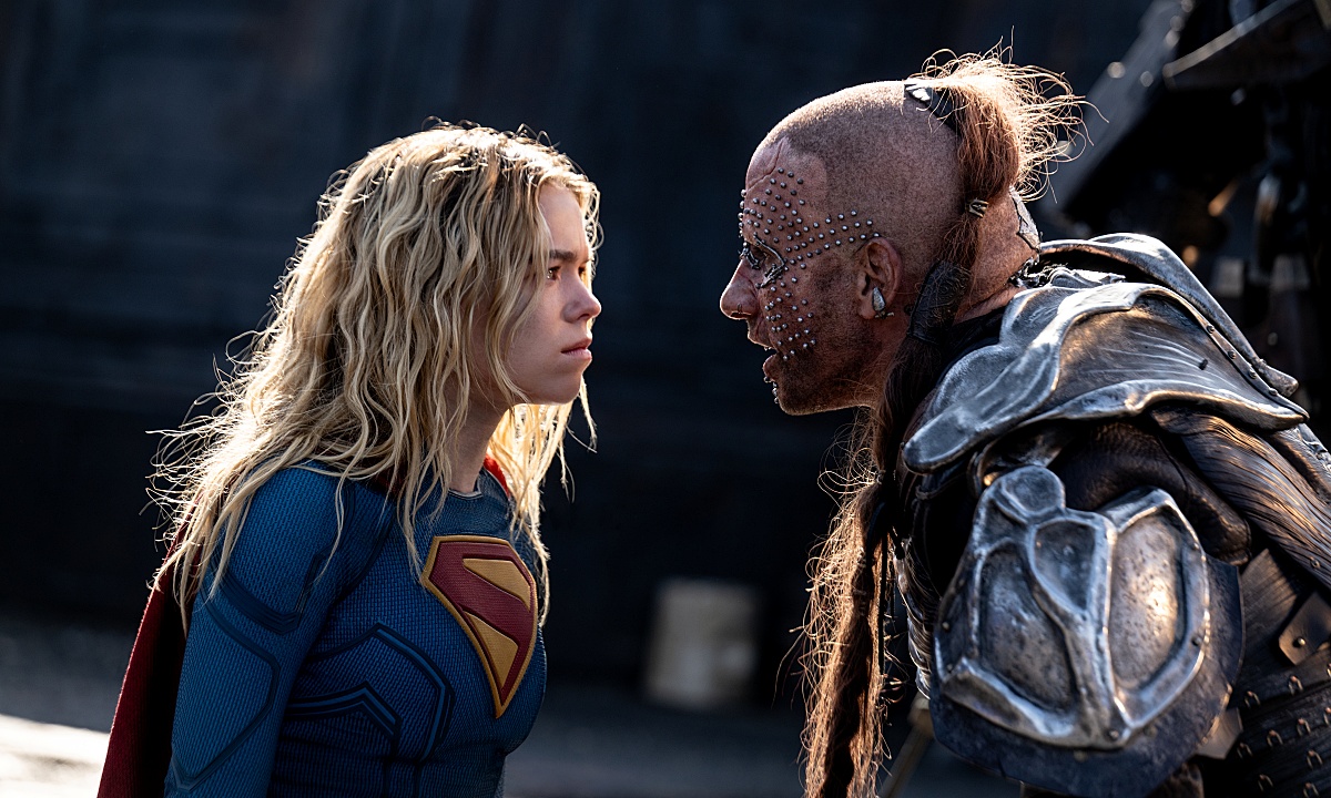 Milly Alcock and Matthias Schoenaerts in "Supergirl"