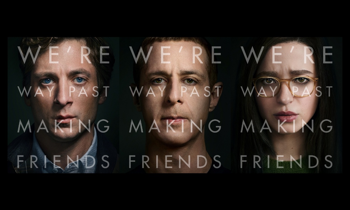 Posters for the movie "The Social Reckoning" featuring Jeremy Allen White, Jeremy Strong and Mikey Madison