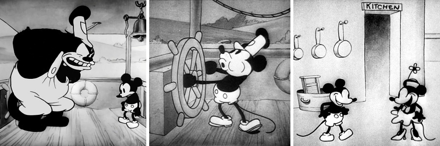 Mickey Mouse in "Steamboat Willie"