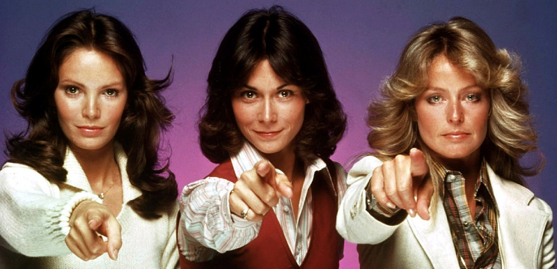Jacklyn Smith, Kate Jackson and Farrah Fawcett from "Charlie's Angels".
